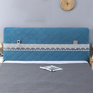 WSKCXHD Universal Stretch Headboard Cover King Queen Washable Headboard Slipcover Full Size for Bedroom Decoration Single Double King Size Stretch blue-150cm(59in)