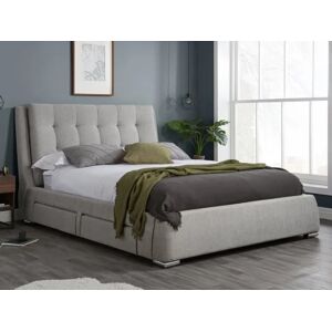 Birlea Furniture & Beds Birlea Mayfair 6ft Super King Size Grey Fabric 4 Drawer Bed Frame