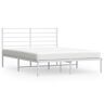 (white, 120 x 190 cm/with headboard) vidaXL Metal Bed Frame with Headboard Bed B
