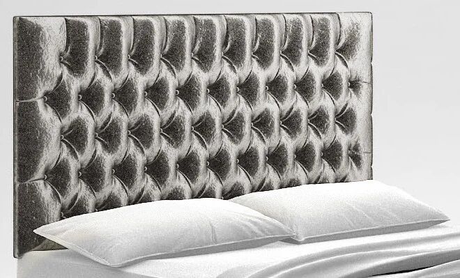 Photos - Bed Frame Etta Avenue Karen Crushed Velvet Upholstered Headboard gray 61.0 H x 137.0