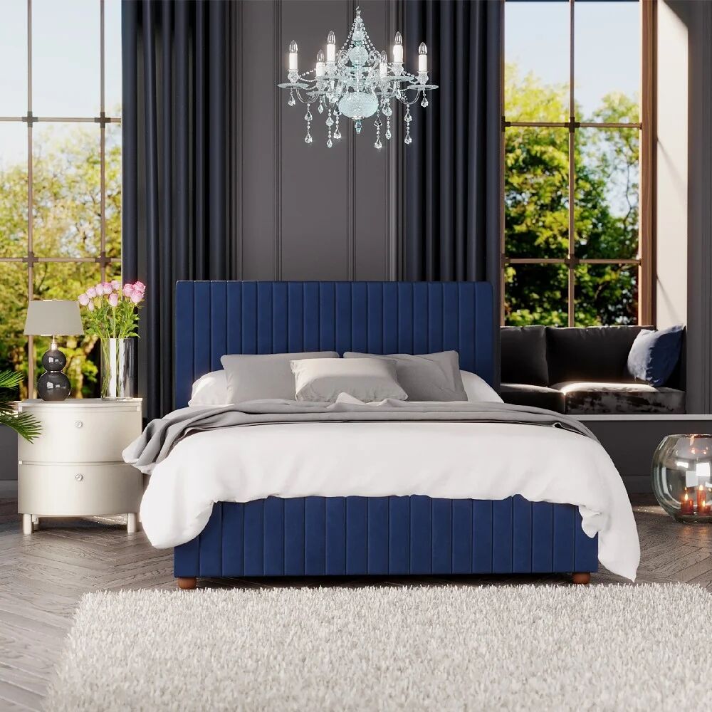 Photos - Bed Frame Laurence Llewelyn-Bowen Upholstered Ottoman Bed blue 111.0 H x 190.0 W x 2