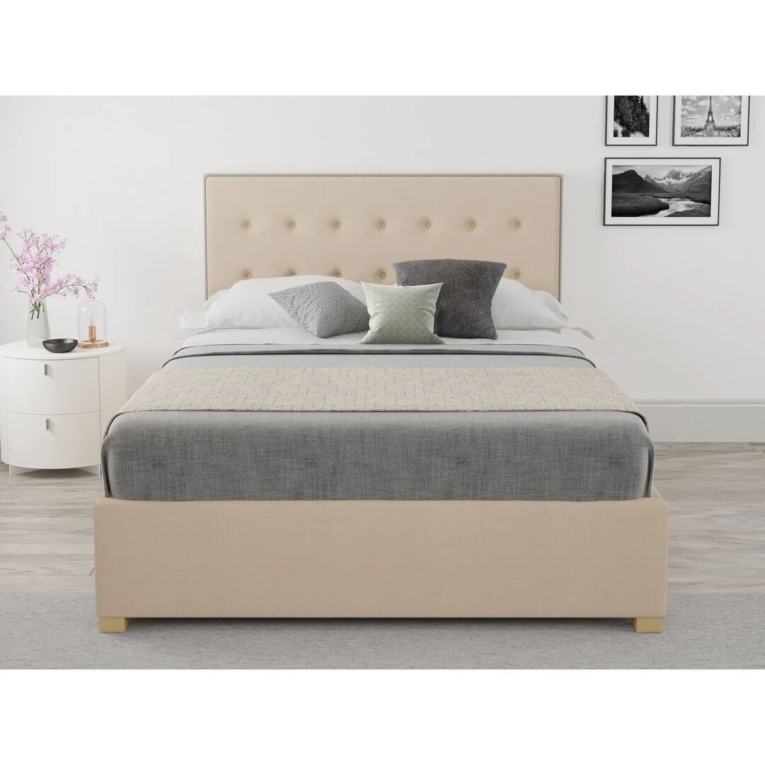 Photos - Bed Frame Etta Avenue Abarca Upholstered Ottoman Bed black 111.0 H x 189.6 W x 219.0