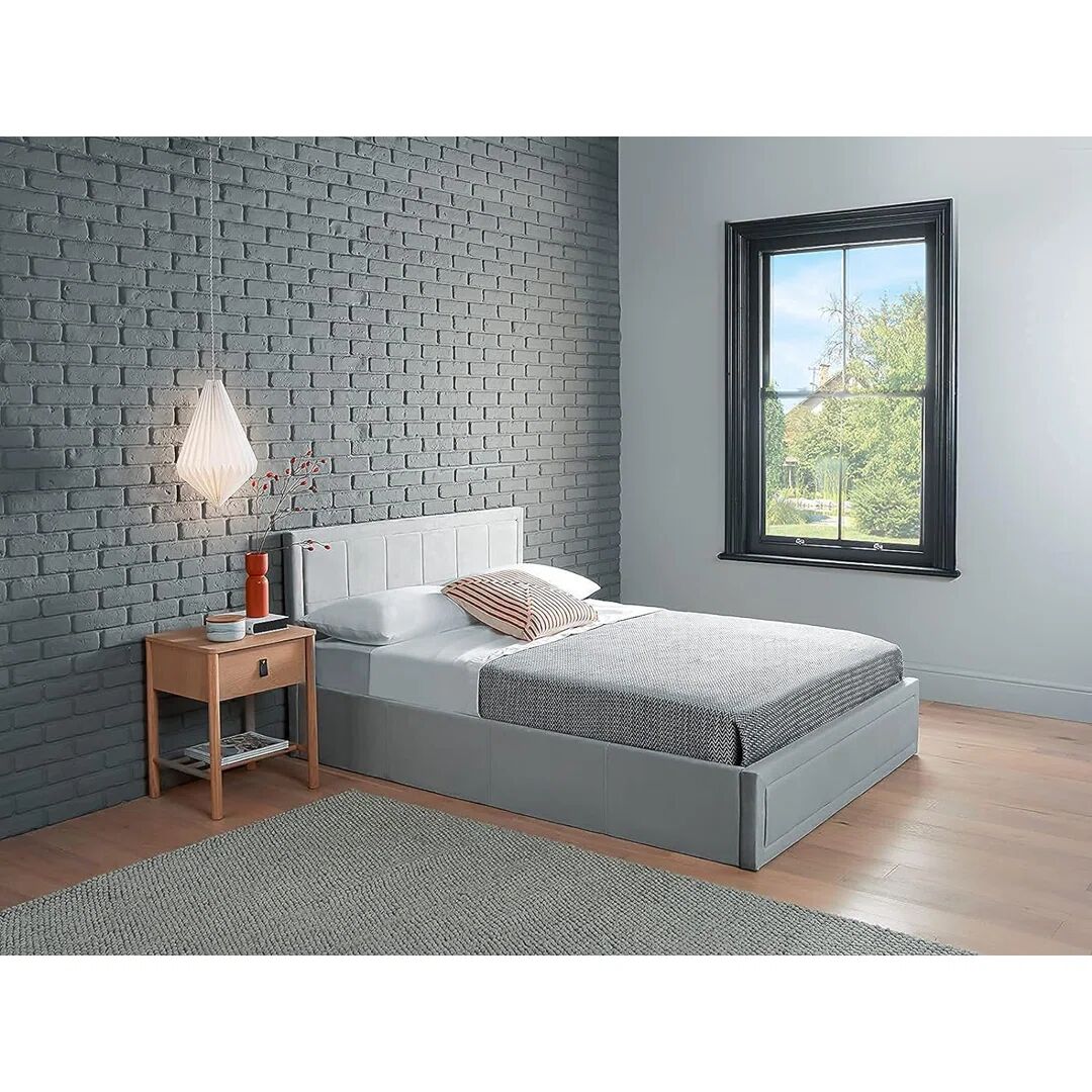 Photos - Bed Frame Home Treats Upholstered Ottoman Bed with Mattress gray 89.5 H x 127.0 W cm