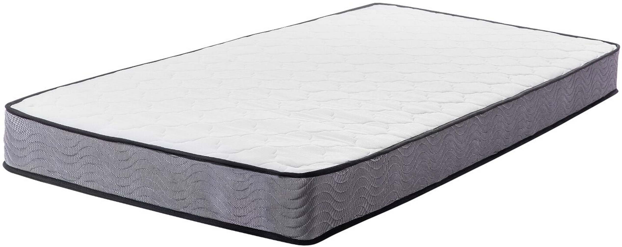 Beliani Pocket Spring Mattress White with Black Fabric EU Single Size Medium Firm