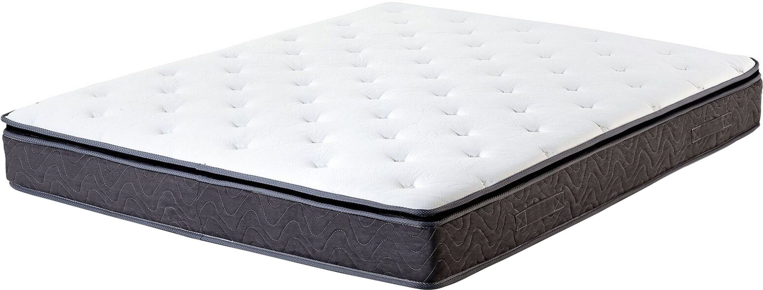 Beliani Pocket Spring Mattress White with Grey Bamboo Fabric Latex Super King Size 6ft Medium Firm 5 Zone