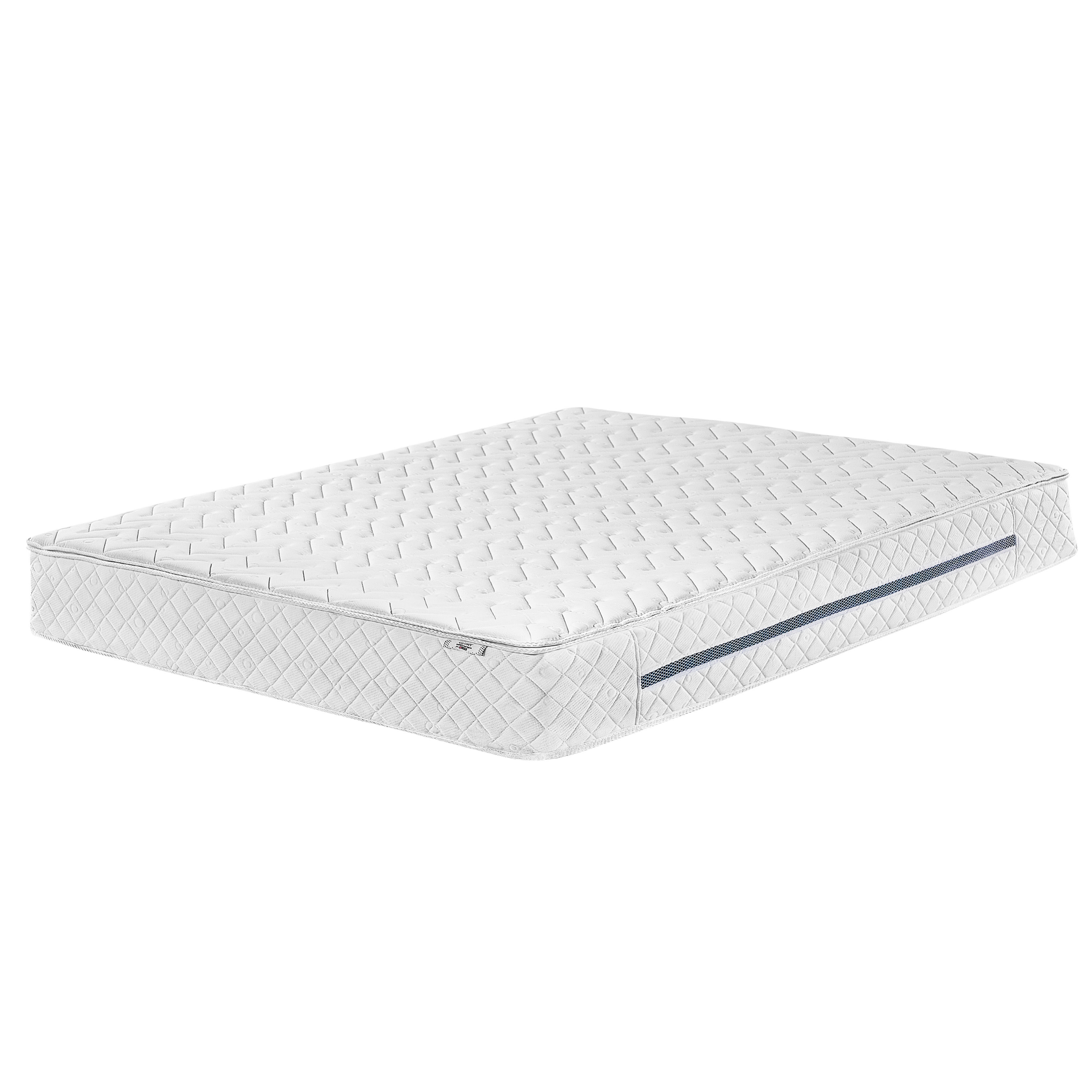 Beliani Pocket Spring Mattress Firm White 180 x 200 cm Polyester with Cooling Memory Foam with Zip