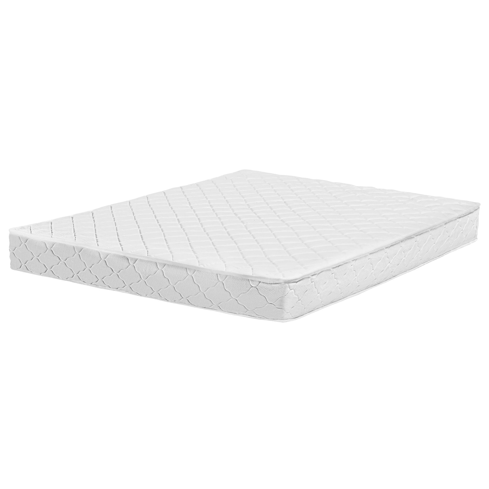 Beliani Double Sided Mattress White Fabric EU Super King Size Medium Hard