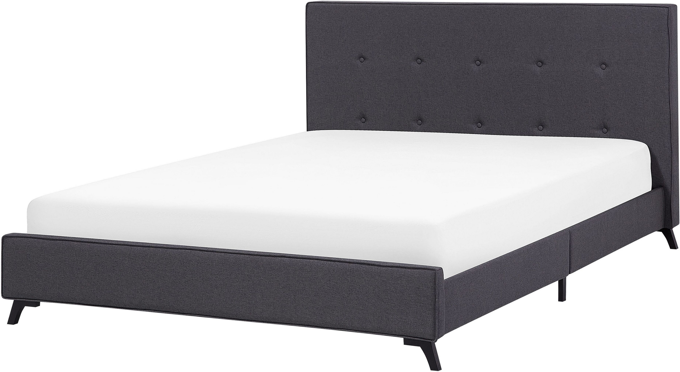 Beliani Double Bed Frame Grey 140 x 200 cm Upholstered