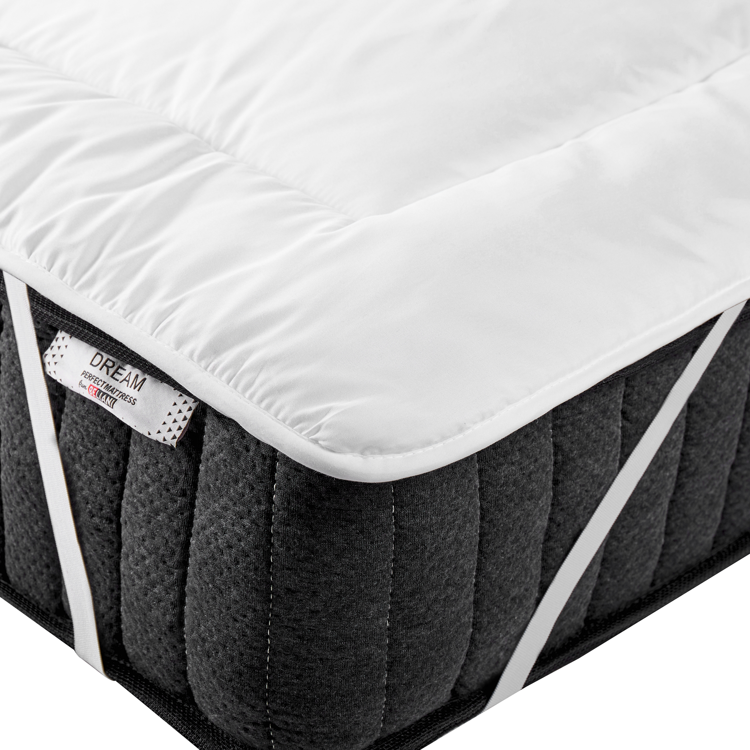 Beliani Mattress Topper White Microfibre EU Double Size 140 x 200 cm 2.5 cm Depth