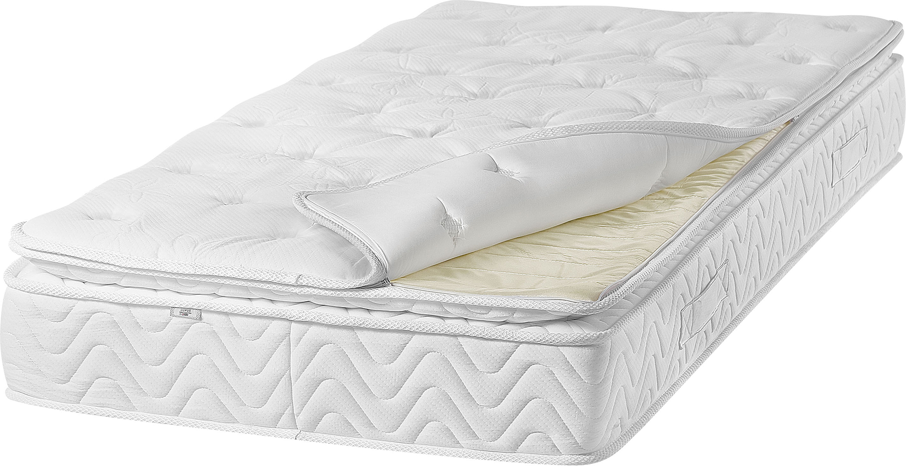 Beliani Pocket Spring Mattress White Bamboo Fabric EU Single Size 5 Zone Medium Firm Removable Cover