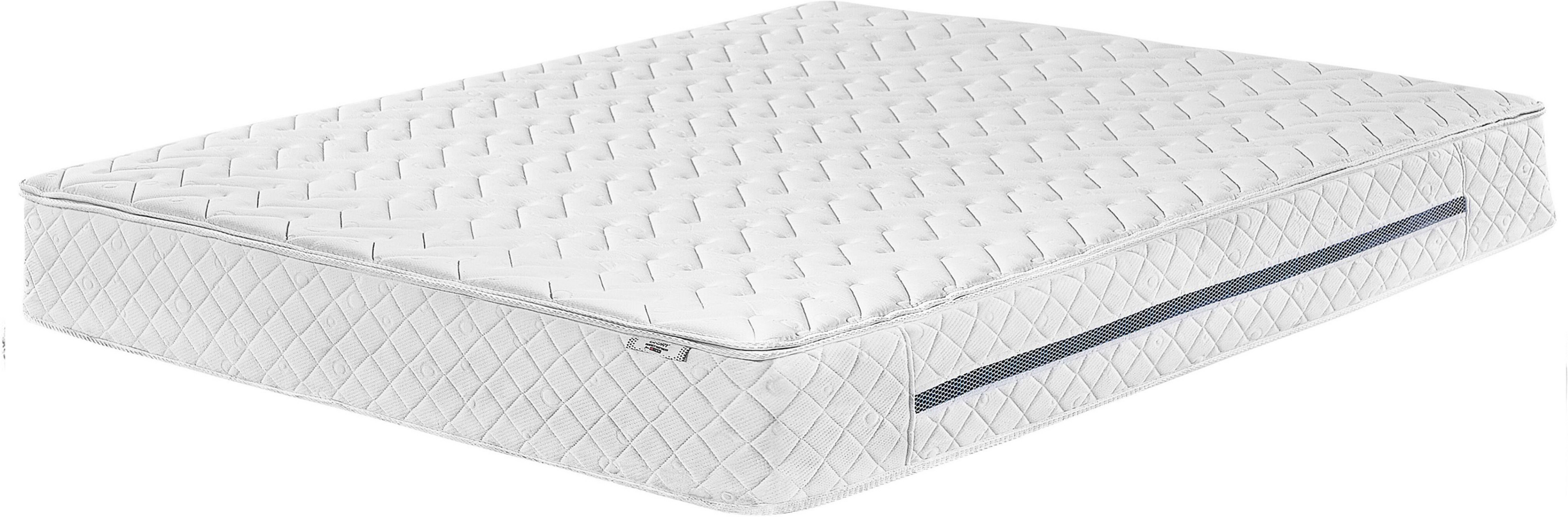 Beliani Pocket Spring Mattress Firm White 140 x 200 cm Polyester with Cooling Memory Foam with Zip