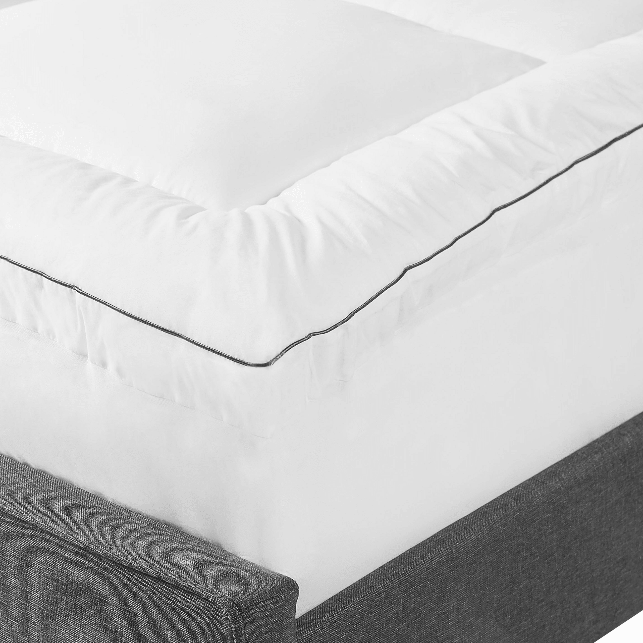 Beliani Mattress Topper White Japara Cotton Single 90 x 200 cm 4 cm Depth