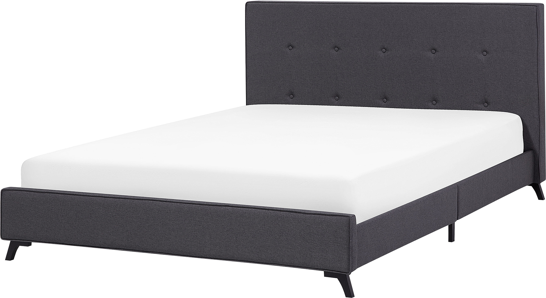 Beliani Double Bed Frame Grey 160 x 200 cm King Size Upholstered