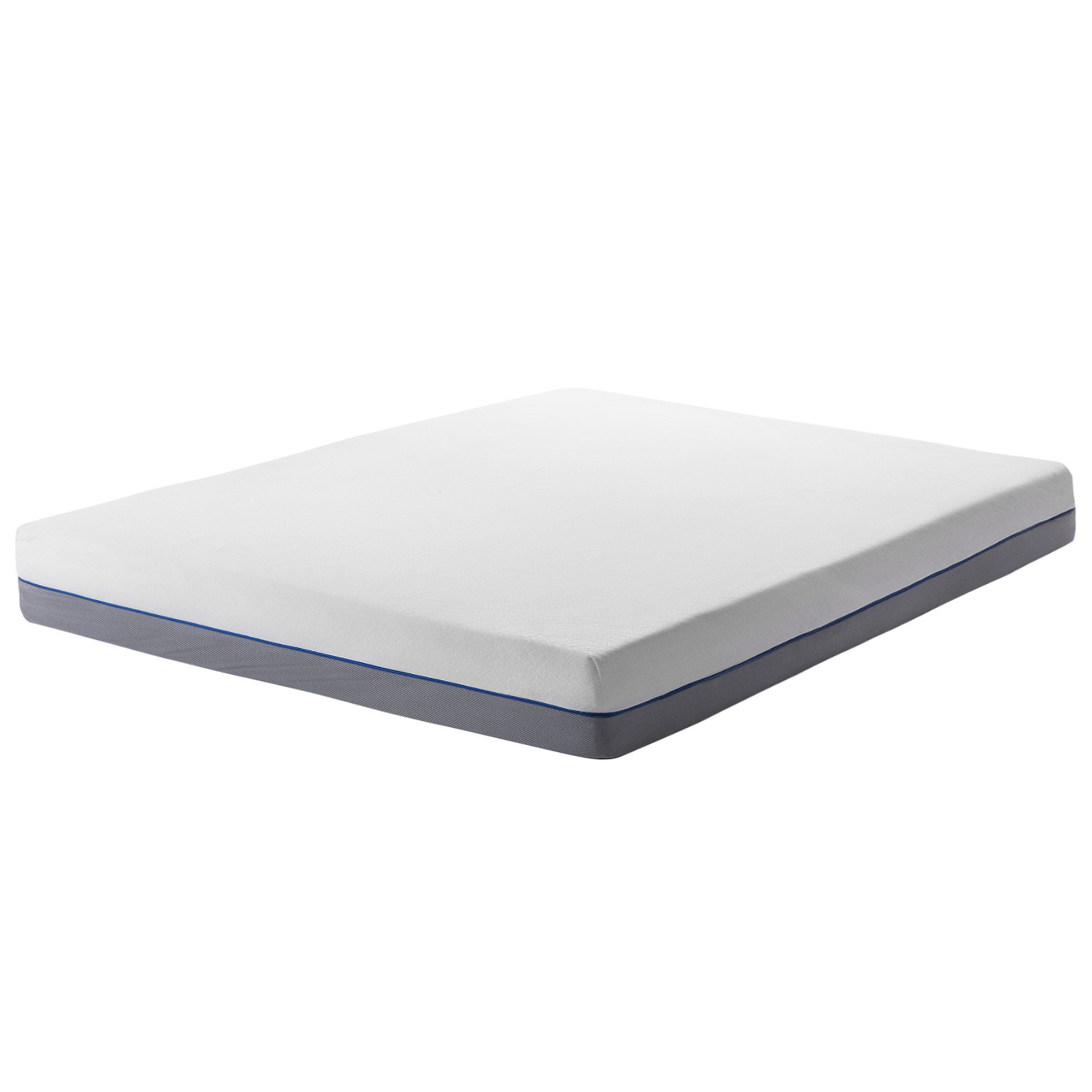 Beliani Memory Foam Mattress White with Grey Fabric Super King Size 6ft Medium Firm