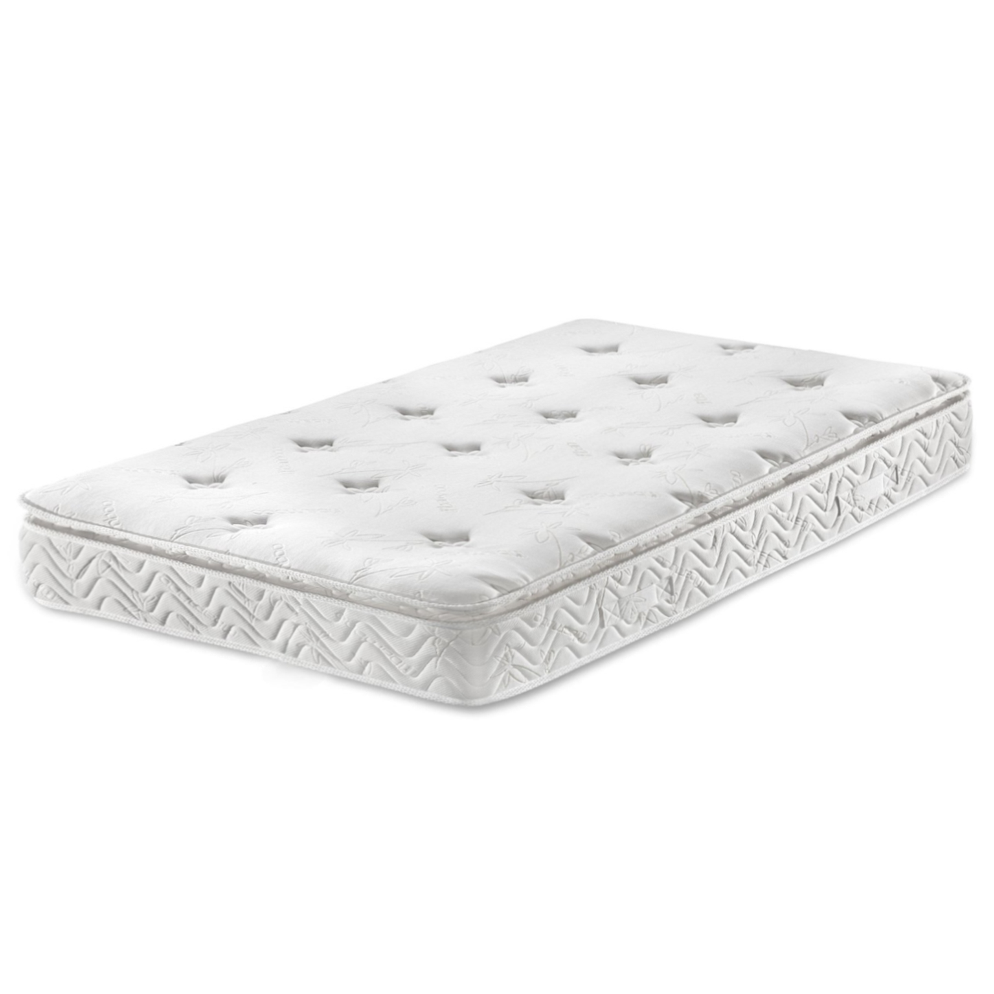 Beliani Pocket Spring Mattress White Bamboo Fabric EU Single Size 5 Zone Medium Firm