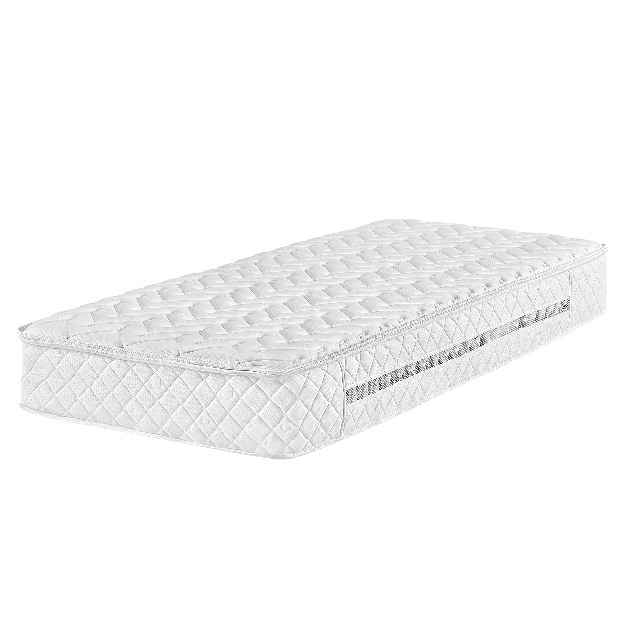 Beliani Pocket Spring Mattress Firm White 90 x 200 cm Polyester with Cooling Memory Foam with Zip