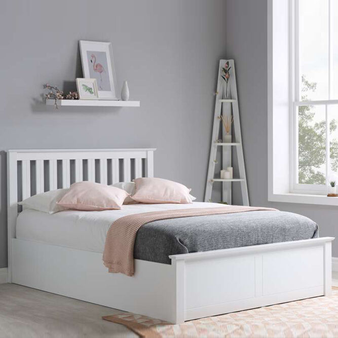 Photos - Bed Denbeigh King Ottoman  White