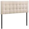 MODWAY Lily Ivory Full Upholstered Fabric Headboard