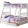 Acme Furniture Jason White Twin over Full Bunk Bed with 2-Drawer