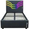 X Rocker Cosmos Black PU Leather Frame Twin Platform Bed with RGB