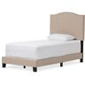 Baxton Studio Benjamin Beige Twin Upholstered Bed