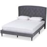 Baxton Studio Joanna 65.7 in. W Grey and Dark Brown Queen Wood Frame Platform Bed