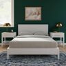 New Heights Renner White Solid Wood Frame King Platform Bed with Headboard