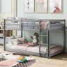 Harper & Bright Designs Gray High Quality Twin Over Twin Bunk Bed
