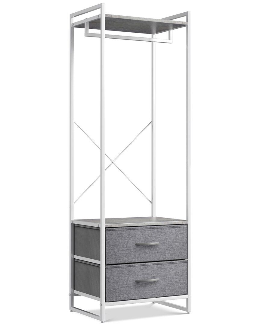 Sorbus Clothing Rack With Drawers Grey NoSize