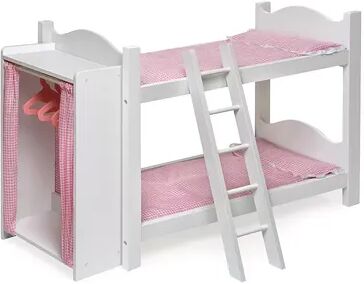 Badger Basket Doll Bunk Bed with Storage Armoire, Pink