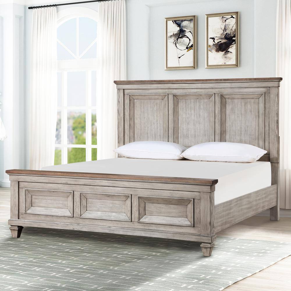 NEW CLASSIC HOME FURNISHINGS New Classic Furniture Mariana Vintage Creame Wood Frame Queen Panel Bed