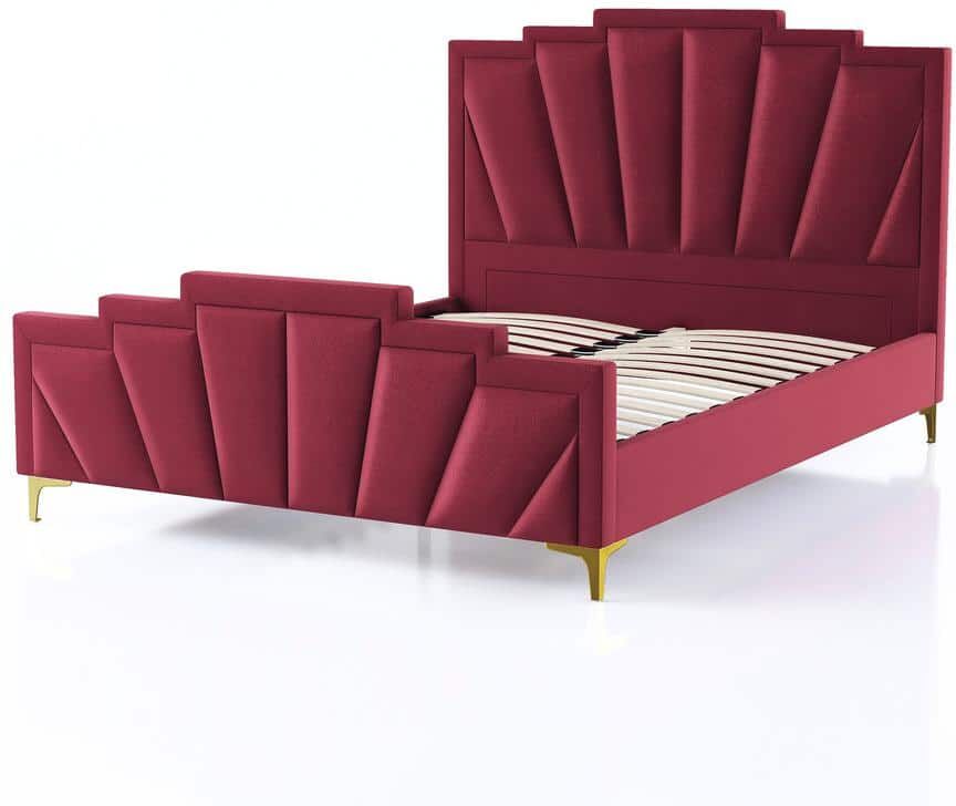 Furniture of America Cedarbrook Red Steel Frame California King Platform Bed and Care Kit