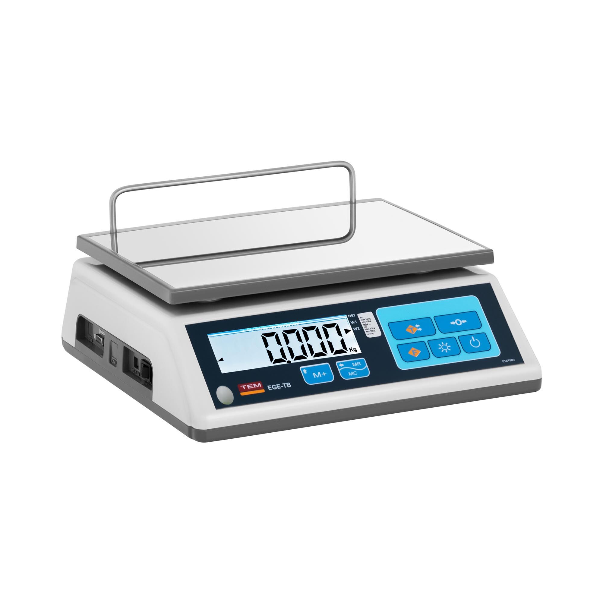 TEM Balance de table - Calibrage certifié - 30 kg / 10 g - LCD - Mémoire TTB030D-O-B1