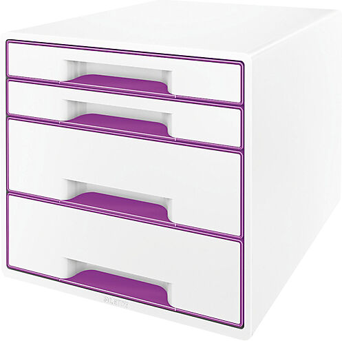 Leitz Module à 4 tiroirs Leitz WOW 28 7 x 36 3 x 27 cm Blanc/Violet