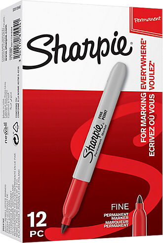 Sharpie Marqueurs Sharpie Fine Ogive Rouge - 12 Unités