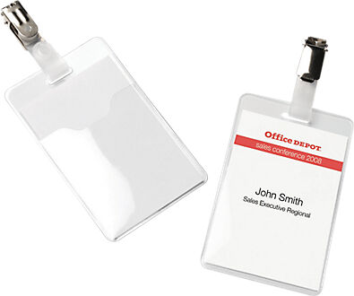 Office Depot Badges à clip Office Depot avec Clip Vertical 60 x 90 mm - 50 Unités