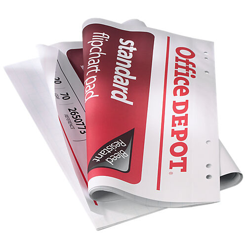 Office Depot Recharge de 20 feuilles pour chevalet Office Depot 65 x 98 cm 80 g/m² Page blanche - 5 Unités