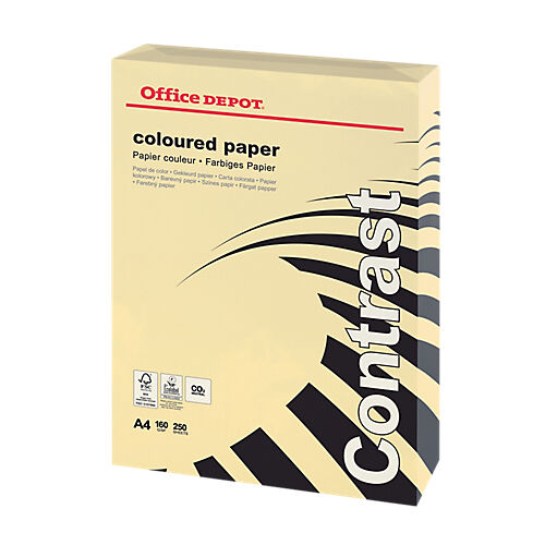 Office Depot Papier couleur Office Depot A4 160 g/m² Crème Contrast - 250 Feuilles