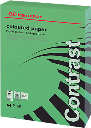 Office Depot Papier couleur Office Depot A4 80 g/m² Vert Contrast - 500 Feuilles