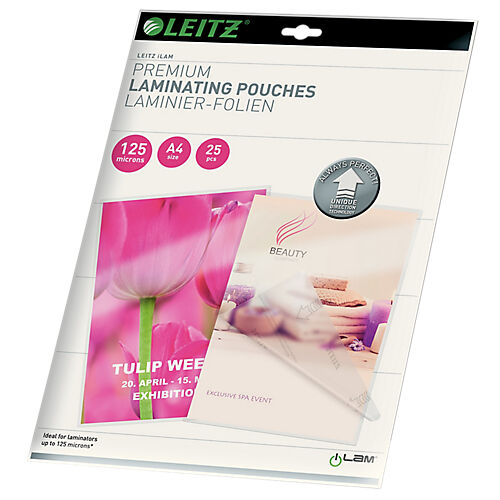 Leitz Pochettes transparentes pour plastification à chaud - Leitz iLam UDT - Format A4 - 125µm - 25 unités