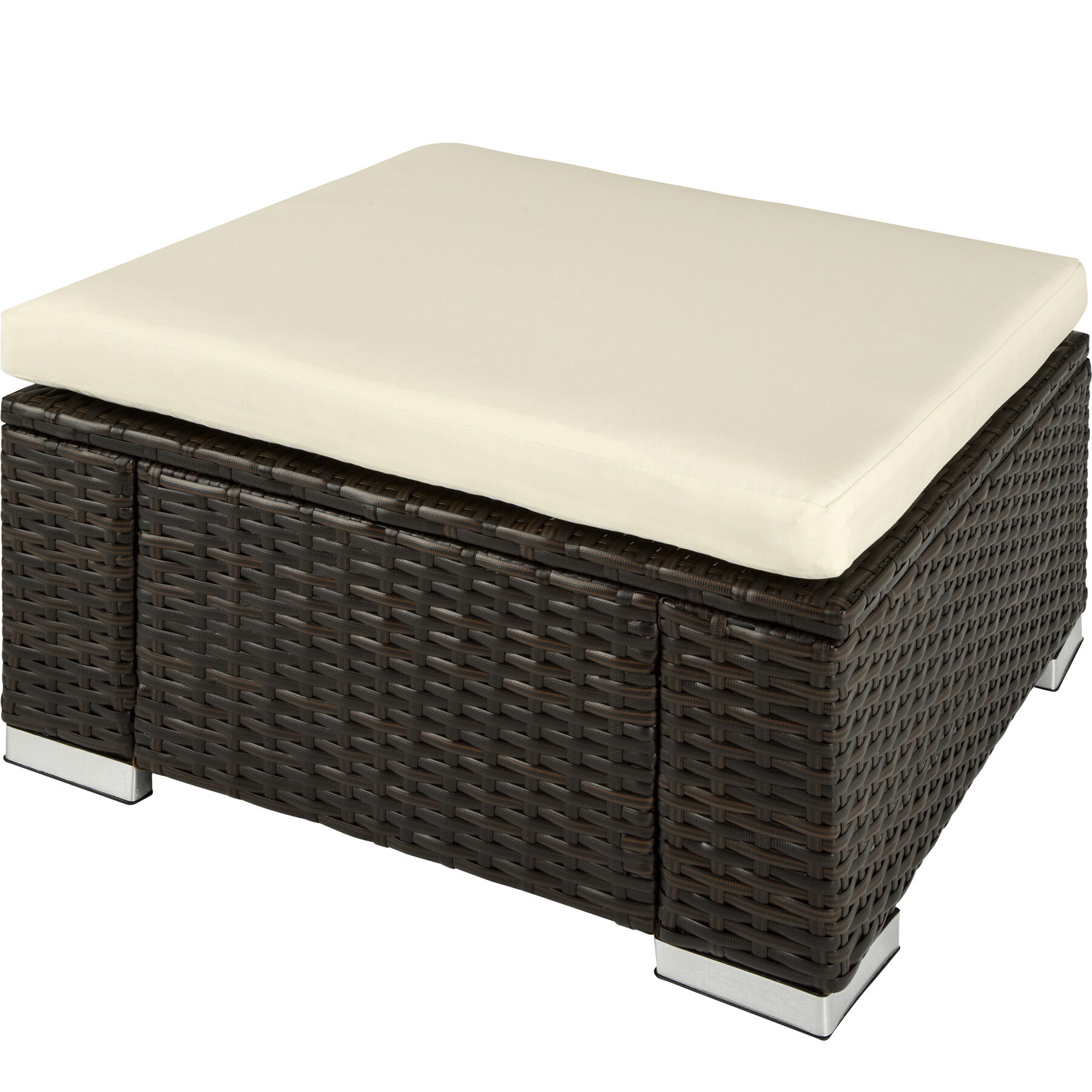 tectake Rattan Sitzhocker - braun gemischt