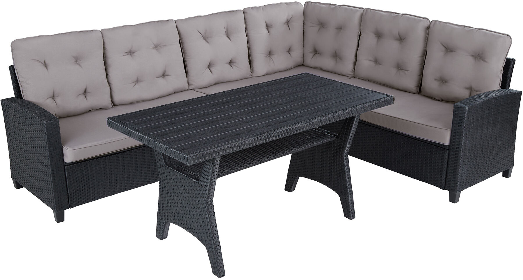 tectake Rattan Lounge Catania - schwarz