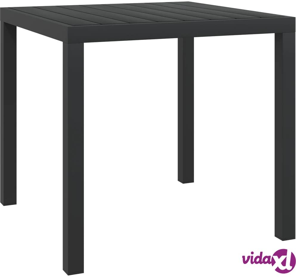 vidaXL Garden Table Black 80x80x74 cm Aluminium and WPC