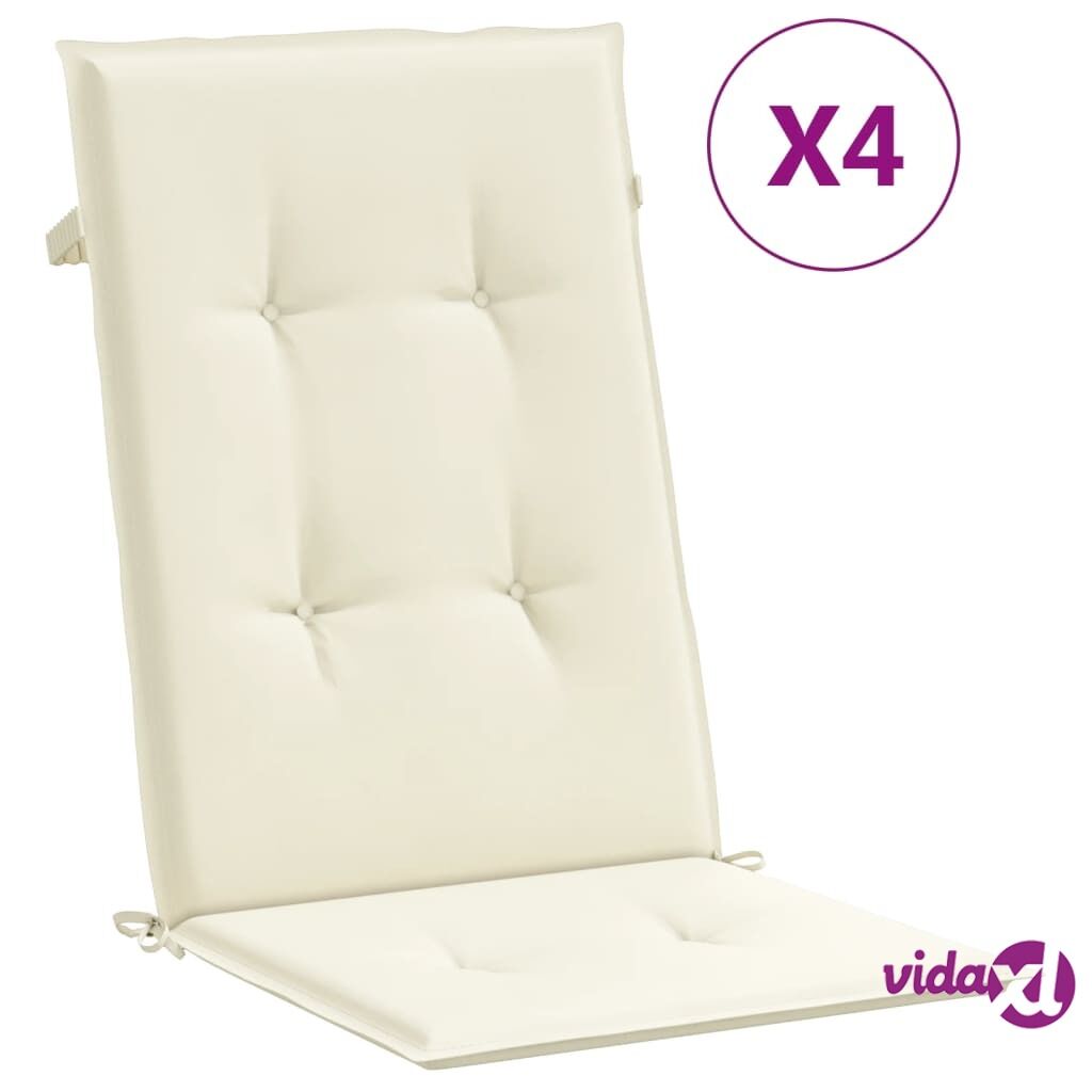 vidaXL Garden Chair Cushions 4 pcs Cream 120x50x3 cm
