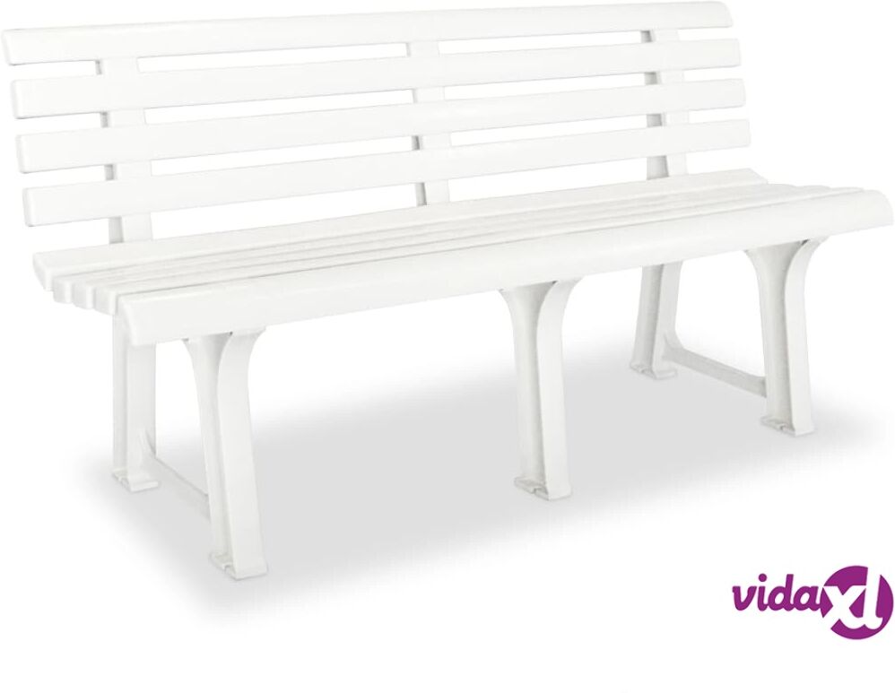 vidaXL Garden Bench 145,5 cm Plastic White