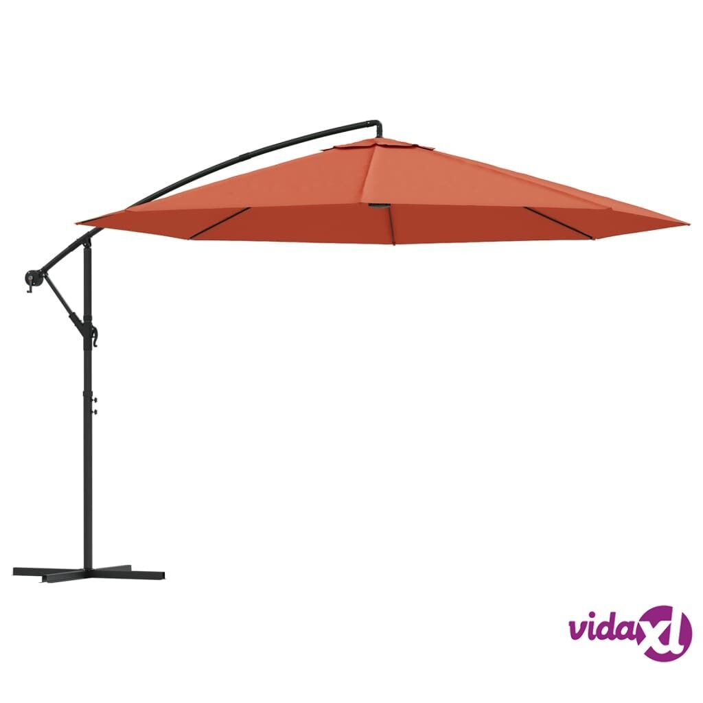 vidaXL Cantilever Umbrella with Aluminium Pole 350 cm Terracotta