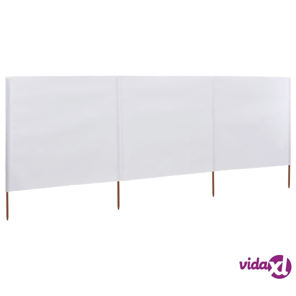 vidaXL 3-panel Wind Screen Fabric 400x120 cm White