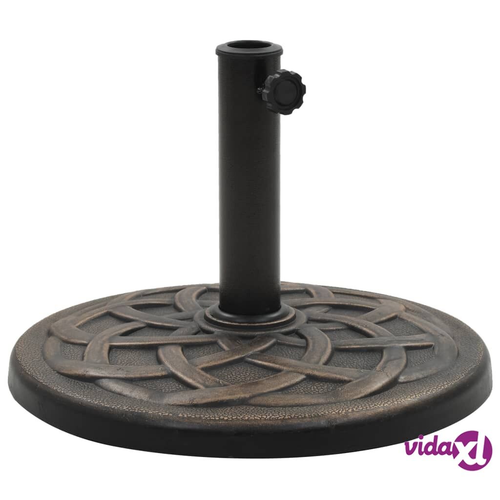 vidaXL Parasol Base Round Polyresin 19 kg Bronze