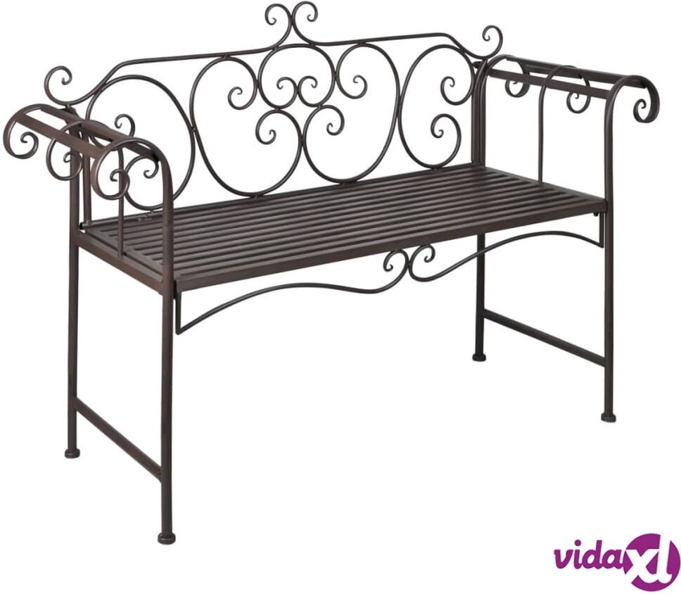 vidaXL Garden Bench 132 cm Steel Antique Brown