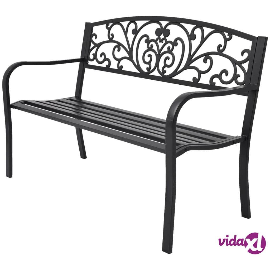 vidaXL Garden Bench 127 cm Cast Iron Black